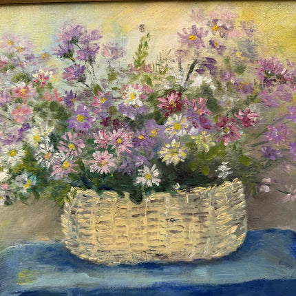 Expressive Still Life Oil Painting "Wicker Basket" Elegant Art Holland Art Shop