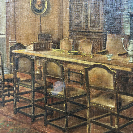 Elegant Interior Oil Painting "Dining Table" Handcrafted Large Artwork Holland Art Shop