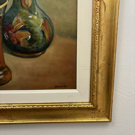 Detailed Floral Still Life Oil Painting "Red Gladiolus" Belgique Artwork Holland Art Shop