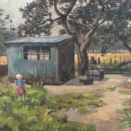 Rustic Landscape Oil Painting "Girl Standing" Traditional Large Art Holland Art Shop