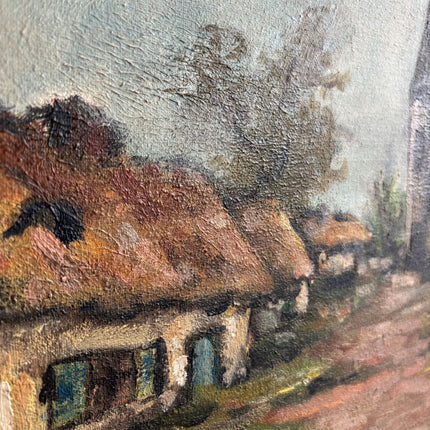 Rustic Cityscape Oil Painting "Village Church" Refined Dutch Art Holland Art Shop