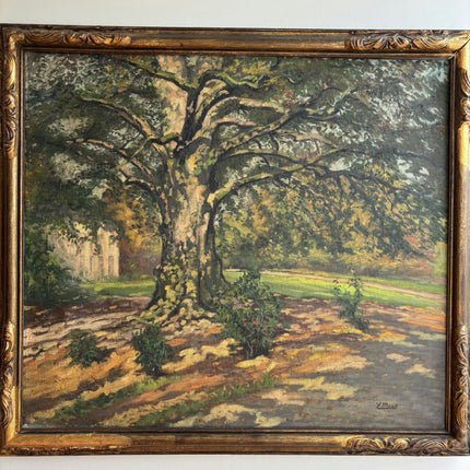 Timeless Landscape Oil Painting "Old Oak" Vintage Large Artwork Holland Art Shop