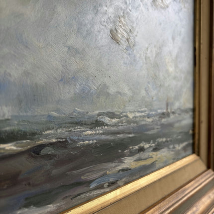 Vintage Seascape Oil Painting "Seaside Painting" Refined Artwork Holland Art Shop