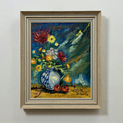 Handcrafted Still Life Oil Painting "Flower Vase" Original Art Holland Art Shop