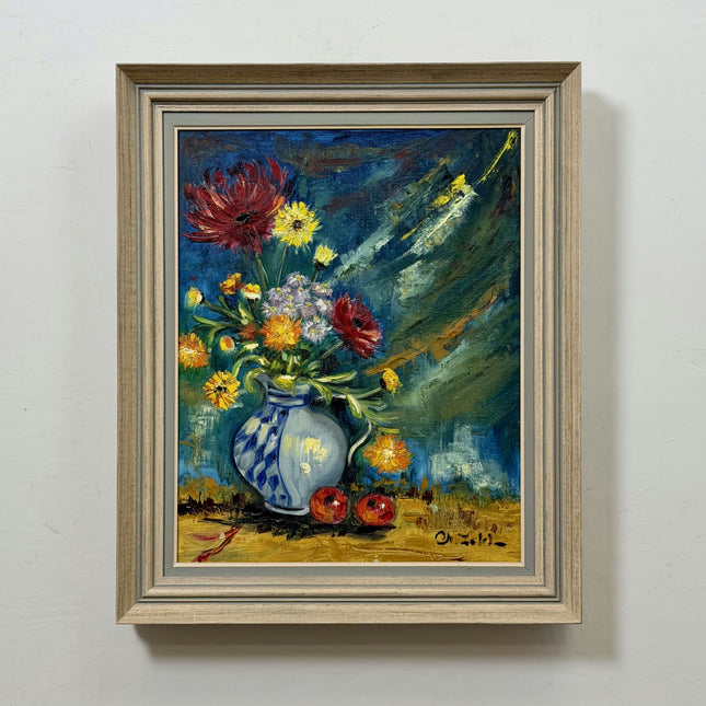 Handcrafted Still Life Oil Painting "Flower Vase" Original Art Holland Art Shop