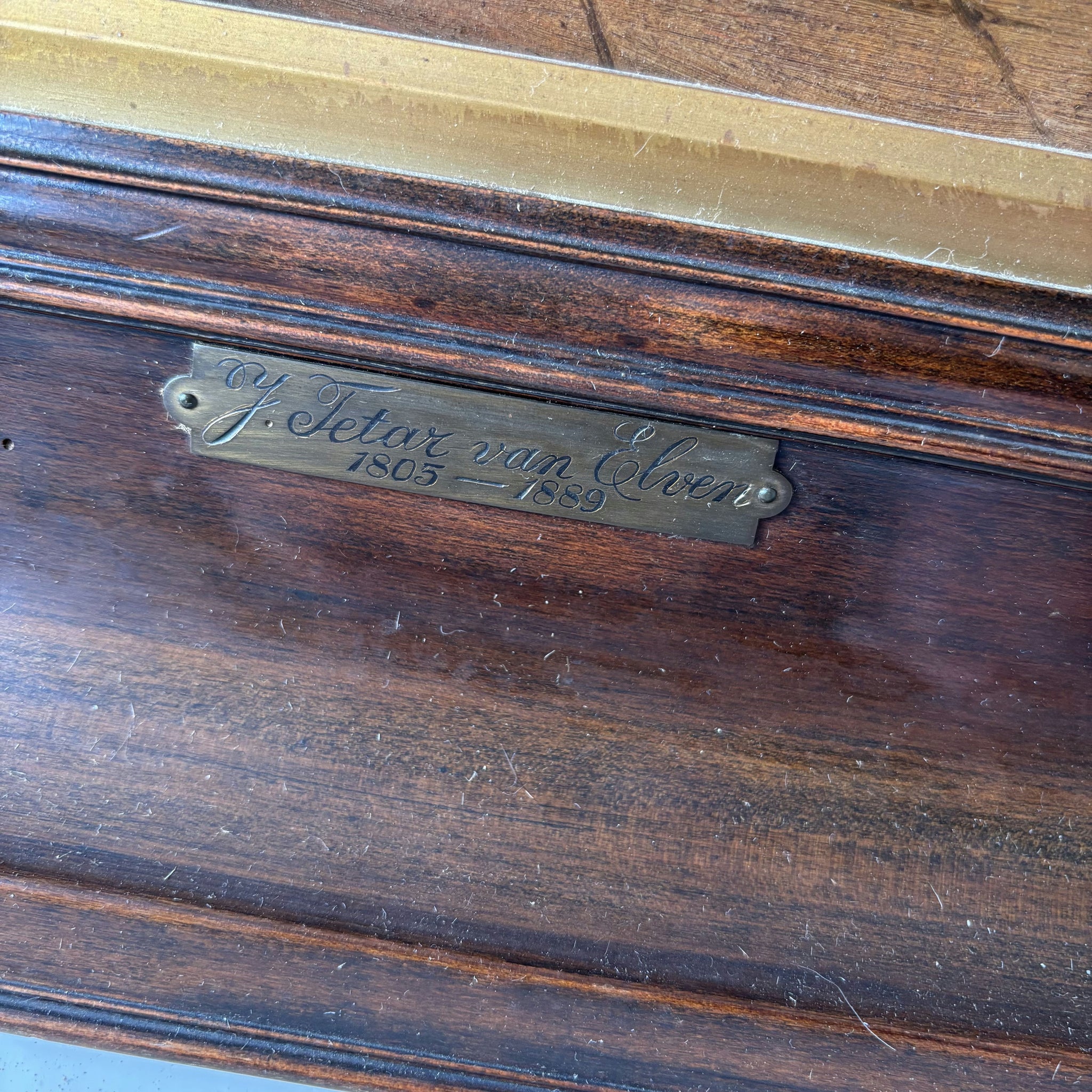 19th Century Gothic Church Interior Columns Figures Light Antique Oil Painting