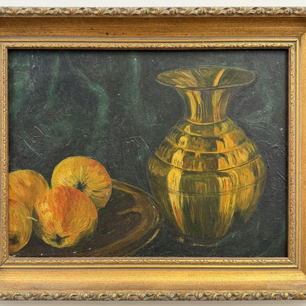 Refined Still Life Oil Painting "Brass Vase" Timeless Small Artwork Holland Art Shop