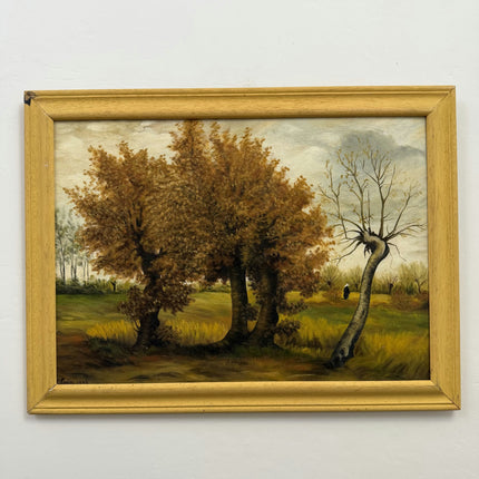 Original Landscape Oil Painting "Autumn Tree" Timeless Belgian Art Holland Art Shop