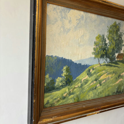 Elegant Landscape Oil Painting "Green Hill" Timeless Art Holland Art Shop