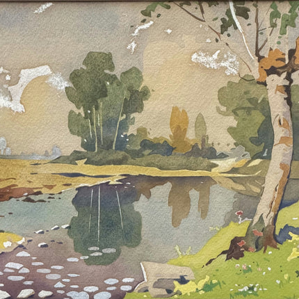 Refined Landscape Aquarel "Framed Painting" Rustic Art Holland Art Shop