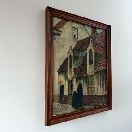 Traditional Cityscape Oil Painting "Tiled Roof" Classic Art Holland Art Shop