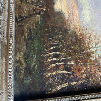 Classic Dutch Forest Landscape with Horsedrawn Carriage Fall Themed Oil Painting - HollandArtShop