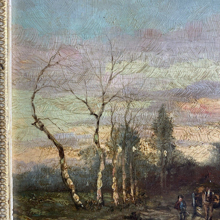 Classic Dutch Forest Landscape with Horsedrawn Carriage Fall Themed Oil Painting - HollandArtShop