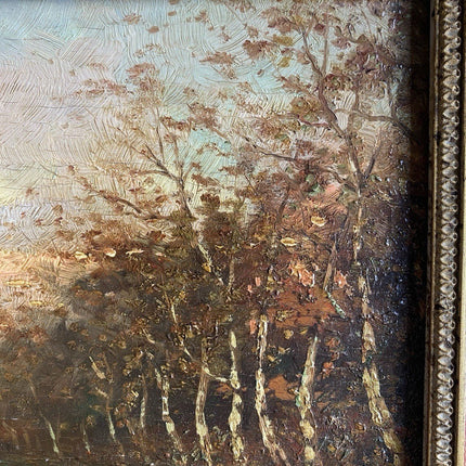 Classic Dutch Forest Landscape with Horsedrawn Carriage Fall Themed Oil Painting - HollandArtShop