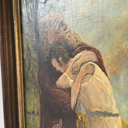 Classic "Embracing Figures" Wonderful Medium Artwork - HollandArtShop