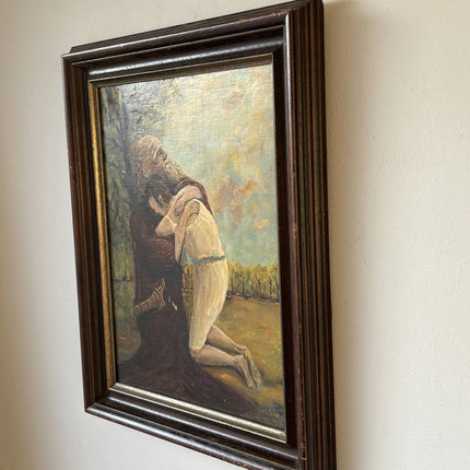 Classic "Embracing Figures" Wonderful Medium Artwork - HollandArtShop