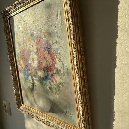 Classic Floral Still Life Oil Painting "Floral Arrangement" Medium Art - HollandArtShop
