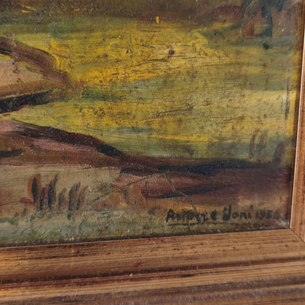 Classic 'Hill Landscape' Greenery Mid 20th Century Beautiful Oil Painting - HollandArtShop