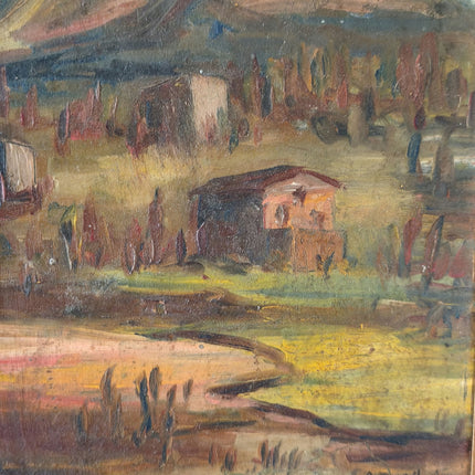 Classic 'Hill Landscape' Greenery Mid 20th Century Beautiful Oil Painting - HollandArtShop