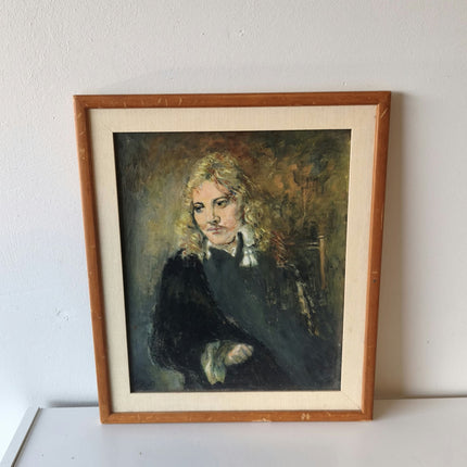 Classic 'Male Portrait' Mid 20th Century Man Portraiture Framed Oil Painting - HollandArtShop