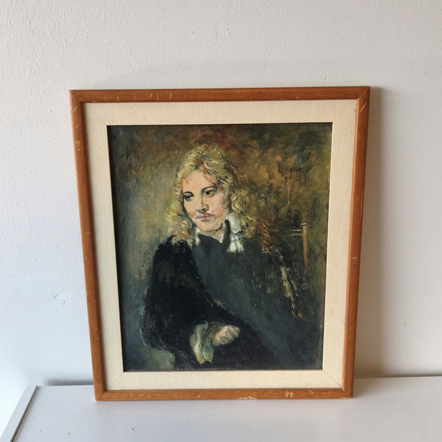 Classic 'Male Portrait' Mid 20th Century Man Portraiture Framed Oil Painting - HollandArtShop