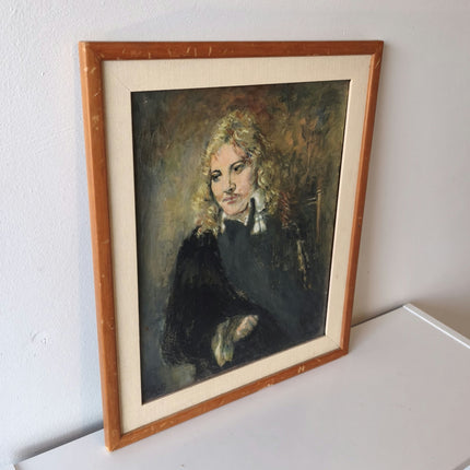 Classic 'Male Portrait' Mid 20th Century Man Portraiture Framed Oil Painting - HollandArtShop