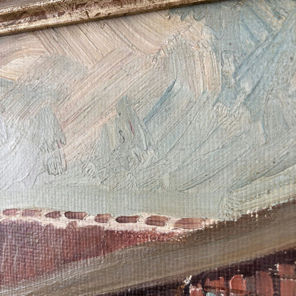 Classic Oil Painting Cityscape "Farmhouse Structure" Remarkable Medium Art - HollandArtShop