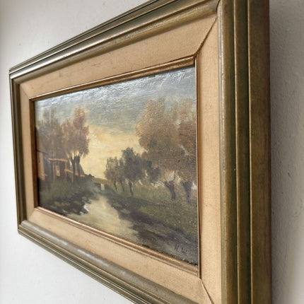Classic Oil Painting Landscape "Riverbank Cottage" Refined Medium Artwork - Holland Art Shop