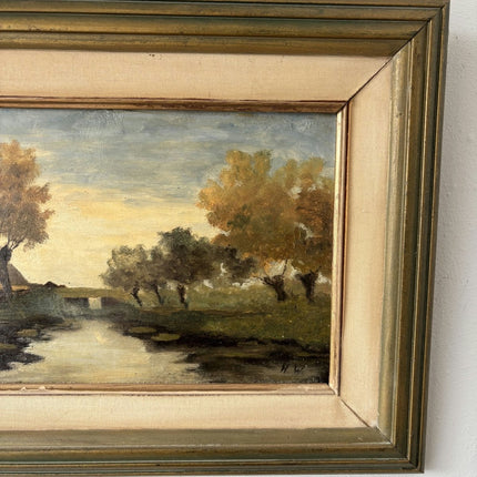 Classic Oil Painting Landscape "Riverbank Cottage" Refined Medium Artwork - Holland Art Shop