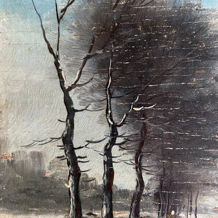 Classic Original Early 20th Century Dutch Winter Landscape Oil Painting Framed - HollandArtShop