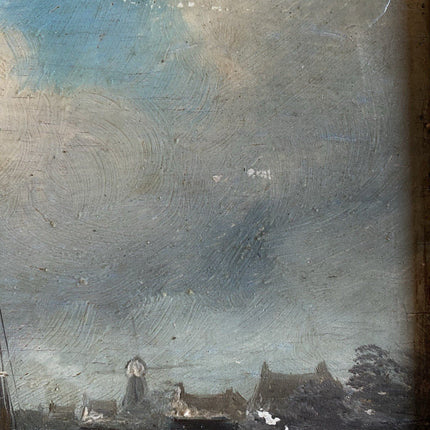 Classic Original Early 20th Century Dutch Winter Landscape Oil Painting Framed - HollandArtShop