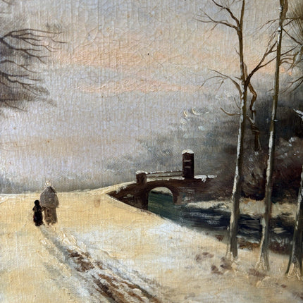 "Country Road” Vintage Landscape Framed Classic Original Oil Painting - HollandArtShop