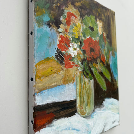 Expressive Floral Still Life Oil Painting "Flower Vase" Authentic Small Artwork Holland Art Shop