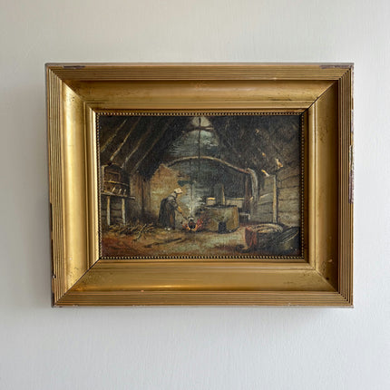 Rustic Interior Oil Painting "Gilded Frame" Refined Small Art Holland Art Shop