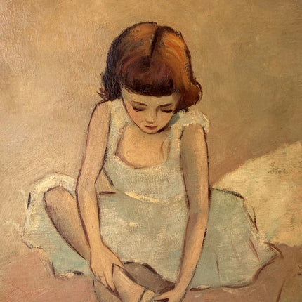 Handcrafted Oil Painting Portrait "Ballet Slipper Girl" Wonderful Medium Artwork Holland Art Shop