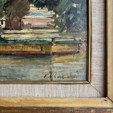 Vintage Harbor Scene Oil Painting "Golden Frame" Timeless Art Holland Art Shop