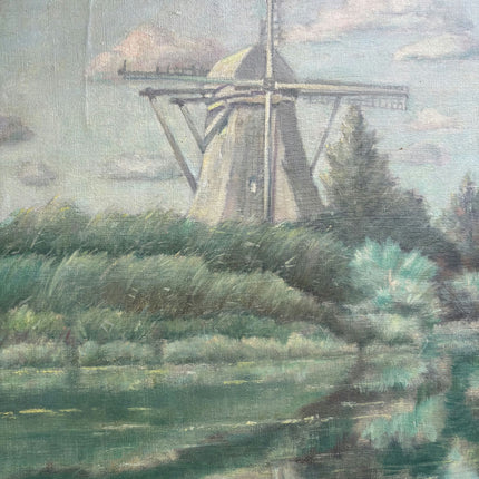 Vintage Landscape Oil Painting "Windmill Structure" Timeless Art Holland Art Shop
