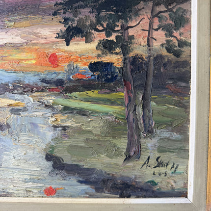 Traditional Landscape Oil Painting "Gilded Frame" Original Art Holland Art Shop