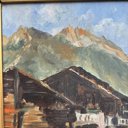 Original Landscape Oil Painting "Village Church" Vintage Art Holland Art Shop
