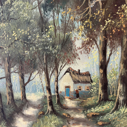 Refined Landscape Oil Painting "Thatched Cottage" Elegant Artwork Holland Art Shop