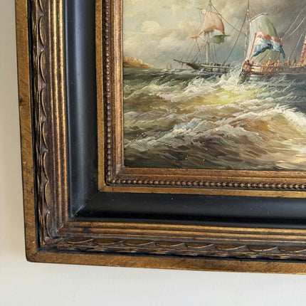 Original Seascape Oil Painting "Sailing Ship" Traditional Artwork Holland Art Shop