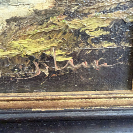 Vintage Landscape Oil Painting "Row Of Trees" Timeless Small Artwork Holland Art Shop