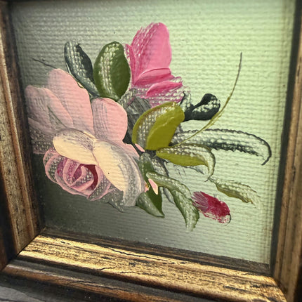 Traditional Floral Still Life Oil Painting "Framed Rose" Authentic Small Art Holland Art Shop