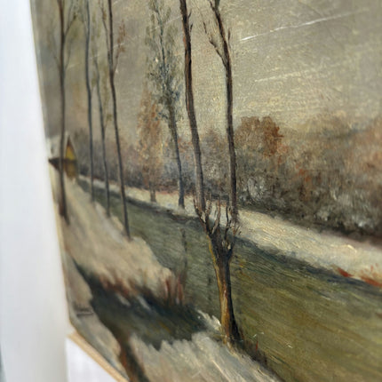 Elegant Landscape Oil Painting "Row Of Trees" Rustic Small Art Holland Art Shop