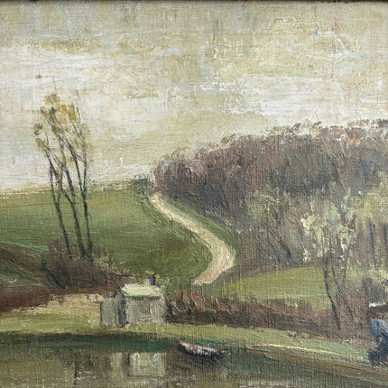 Original Landscape Oil Painting "Curved Pond" Elegant Art Holland Art Shop