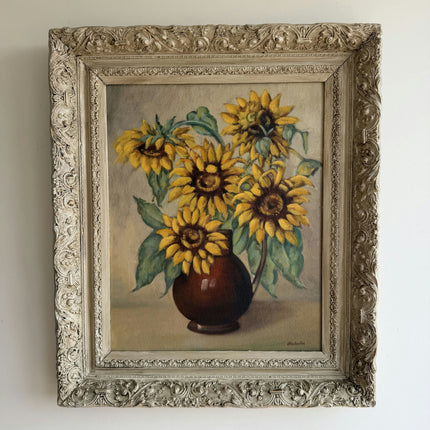 Original Floral Still Life Oil Painting "Sunflower Vase" Classic Art Holland Art Shop