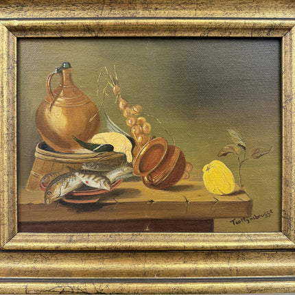 Refined Still Life Oil Painting "Earthen Jug" Detailed Small Art Holland Art Shop
