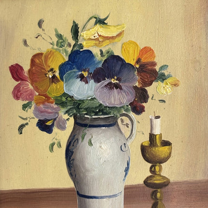 Expressive Floral Still Life Oil Painting "Flower Vase" Original Small Artwork Holland Art Shop