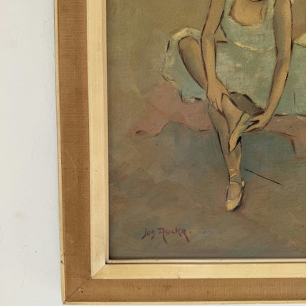 Handcrafted Oil Painting Portrait "Ballet Slipper Girl" Wonderful Medium Artwork Holland Art Shop