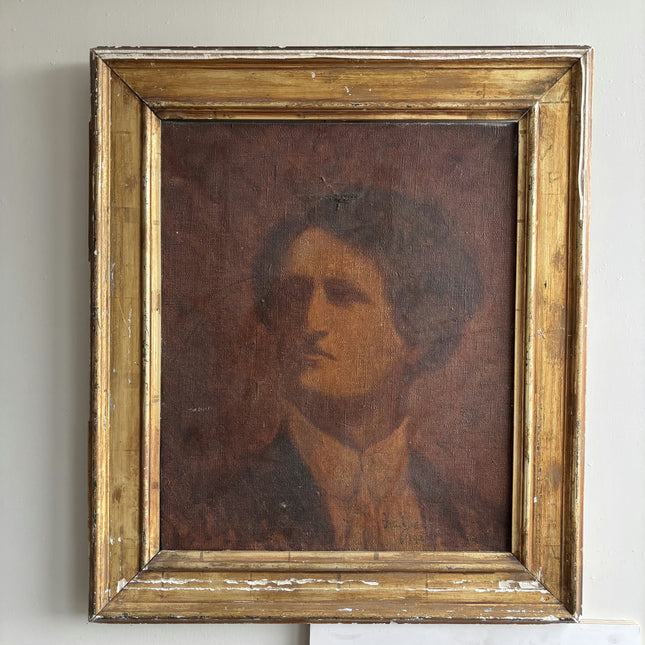 1920 Antique Portrait Oil Painting "Framed Canvas" Art Holland Art Shop